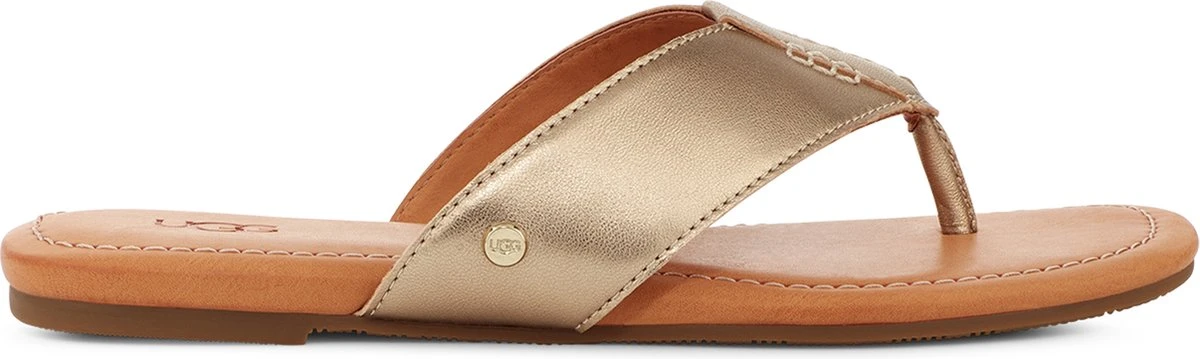 UGG W Carey Flip Dames Slippers - Goud/Metallic - Maat 38 2 UGG W Carey Flip Dames Slippers - Goud/Metallic - Maat 38 - Afbeelding 2