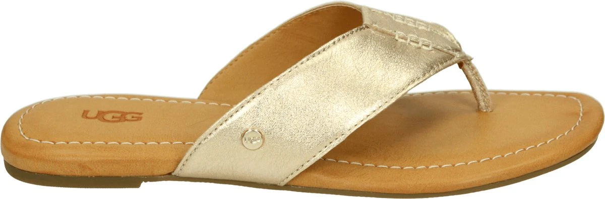 UGG W Carey Flip Dames Slippers - Goud/Metallic - Maat 38 1 UGG W Carey Flip Dames Slippers - Goud/Metallic - Maat 38