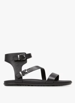 Ugg W SOLIVAN STRAP - Platte, Leren Sandalen | Zwart