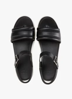 Ugg ZAYNE ANKLE STRAP - Platte, Leren Sandalen | Zwart -Ugg 4072207