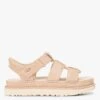 Ugg GOLDENSTAR STRAP - Platte, Suède Sandalen | Beige