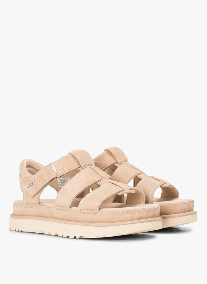 Ugg GOLDENSTAR STRAP - Platte, Suède Sandalen | Beige 2 Ugg GOLDENSTAR STRAP - Platte, Suède Sandalen | Beige - Afbeelding 2