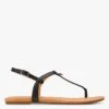 Ugg MADEENA - Platte, Leren Sandalen | Zwart