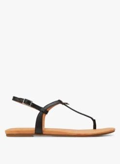 Ugg MADEENA - Platte, Leren Sandalen | Zwart