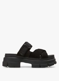 Ugg ASHTON SLIDE - Leren Sandalen Met Hak | Zwart