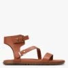 Ugg W SOLIVAN STRAP - Platte, Leren Sandalen | Beige