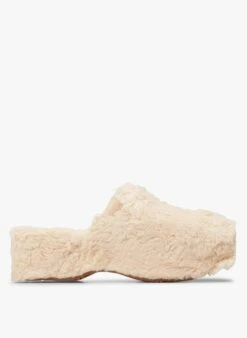 Ugg FUZZ SUGAR CLOG - Klompen Van Imitatiebont | Beige