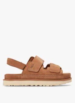 Ugg GOLDENSTAR SLINGBACK - Platte, Suède Sandalen | Beige