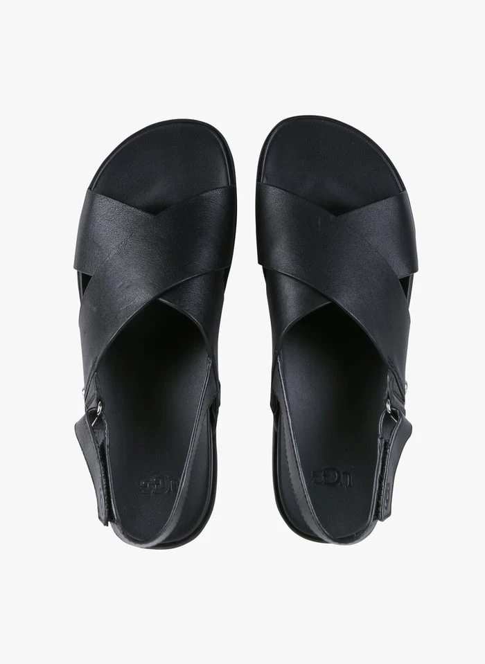 Ugg SOLIVAN SLINGBACK - Platte, Leren Sandalen | Zwart 3 Ugg SOLIVAN SLINGBACK - Platte, Leren Sandalen | Zwart - Afbeelding 3