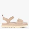 Ugg GOLDENSTAR - Leren Sandalen Met Sleehak | Beige