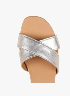 Ugg EUGENIA - Glanzende, Leren Sandalen Met Sleehak | Goudkleurige -Ugg 4164539