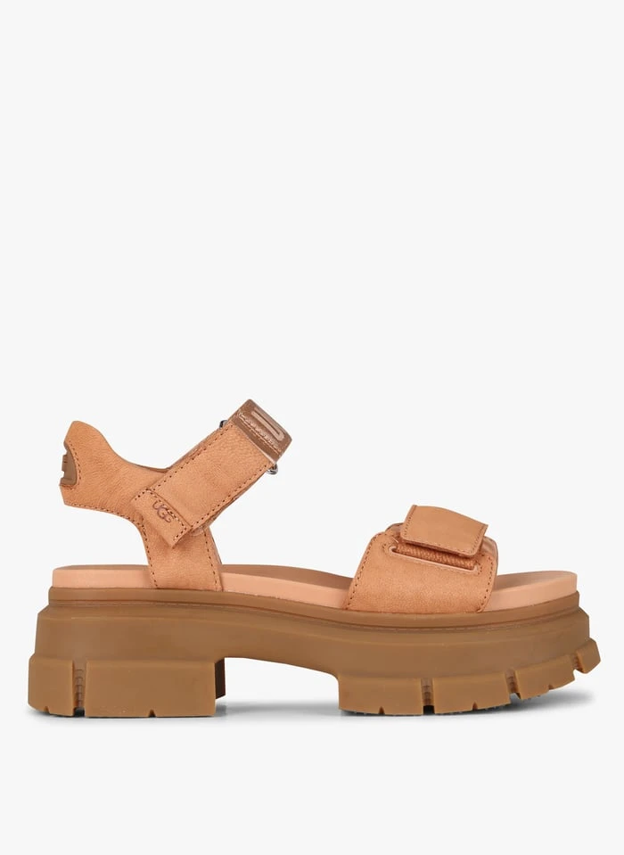 Ugg ASHTON ANKLE - Platte Sandalen Van Twee Materialen | Bruin 1 Ugg ASHTON ANKLE - Platte Sandalen Van Twee Materialen | Bruin