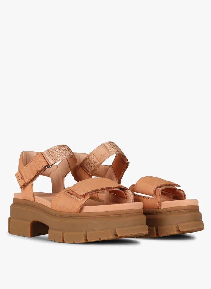 Ugg ASHTON ANKLE - Platte Sandalen Van Twee Materialen | Bruin 2 Ugg ASHTON ANKLE - Platte Sandalen Van Twee Materialen | Bruin - Afbeelding 2