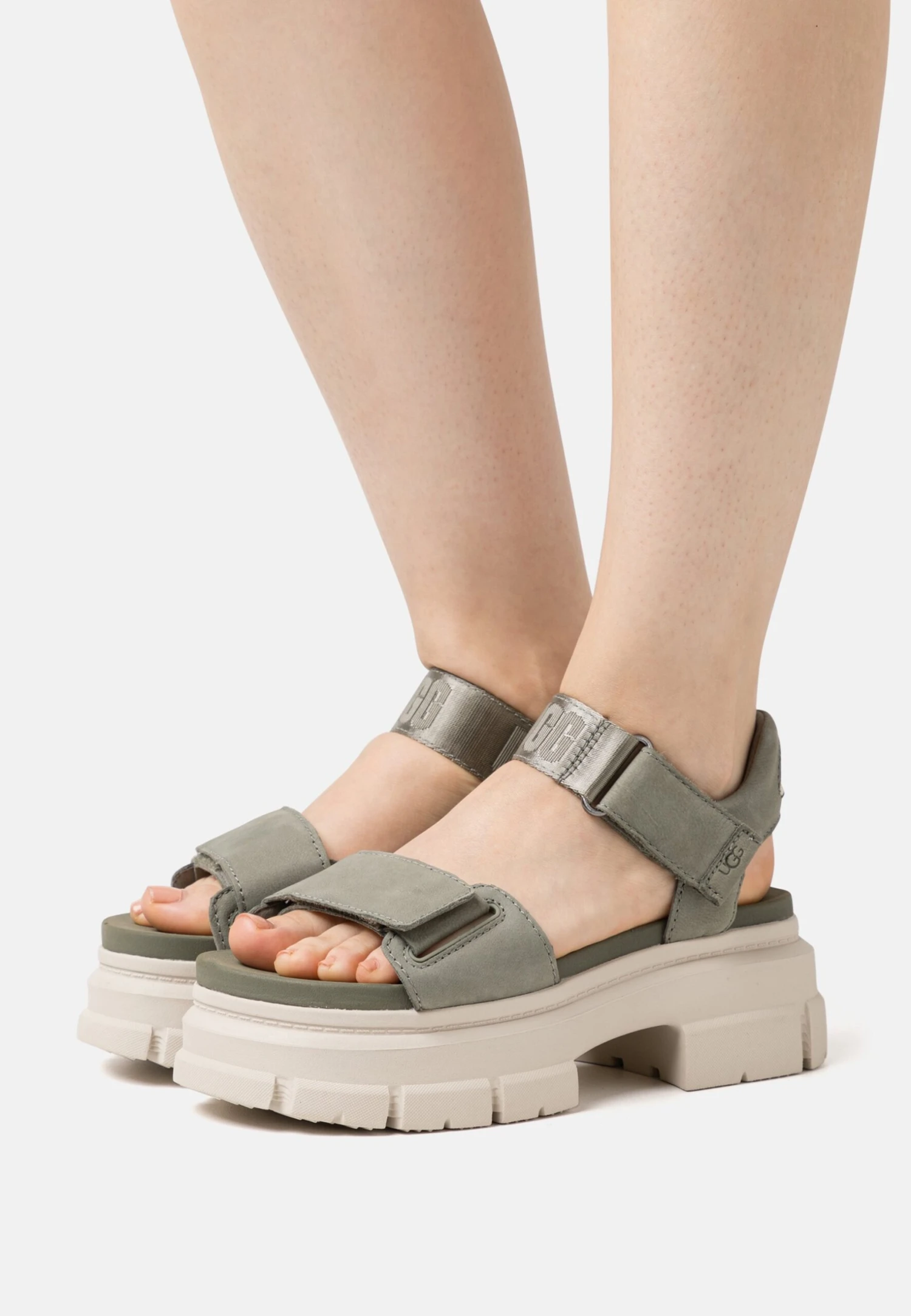 Ugg Ashton Ankle - Sandalen Met Plateauzool - Moss Green 1 Ugg Ashton Ankle - Sandalen Met Plateauzool - Moss Green