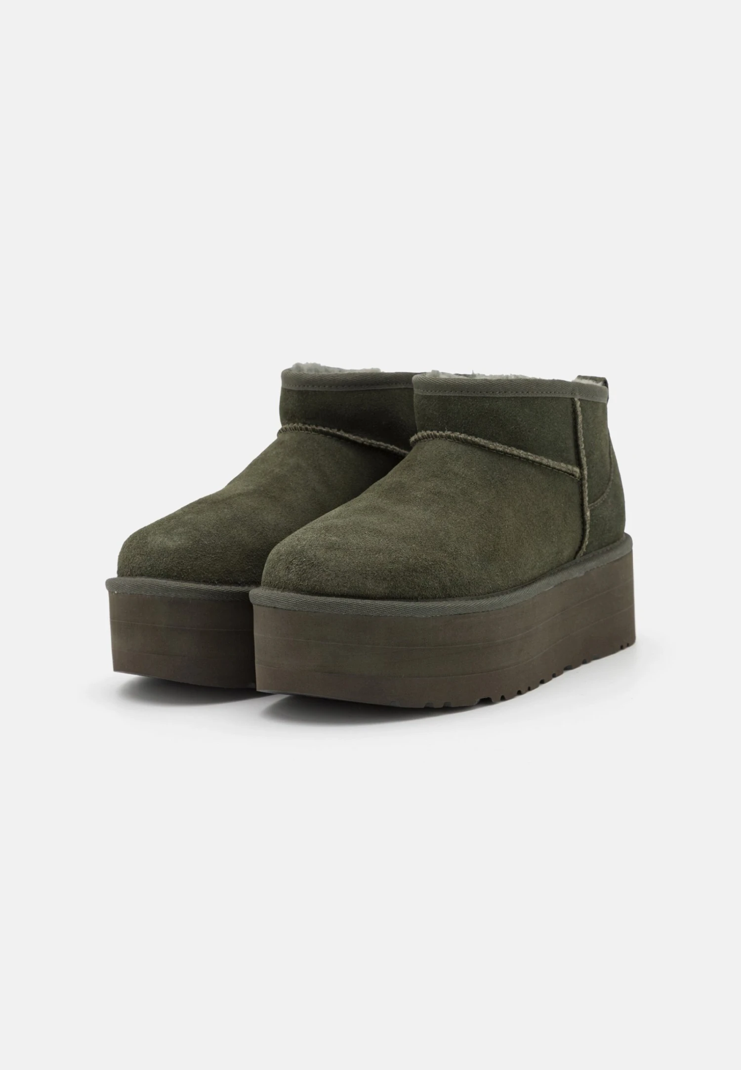 Ugg Classic Ultra Mini Platform - Enkellaarsjes Met Plateauzool - Moss Green 3 Ugg Classic Ultra Mini Platform - Enkellaarsjes Met Plateauzool - Moss Green - Afbeelding 3