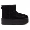 Ugg Classic Mini Platform - Enkellaarsjes Met Plateauzool - Black